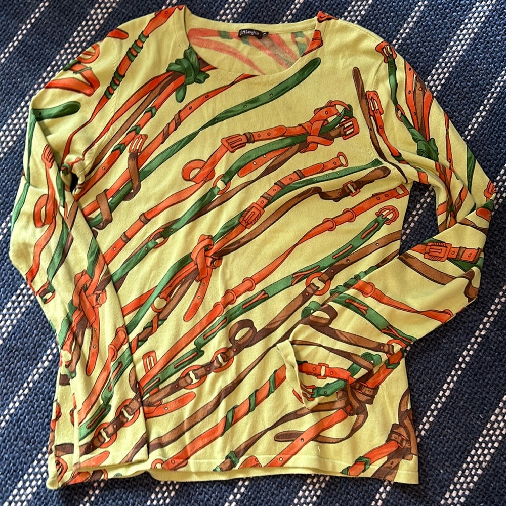 J. McLaughlin equestrian themed light weight sweater , M